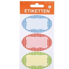 Gastro Kockás címkék, 9 db, különféle színek konyhai eszköz
