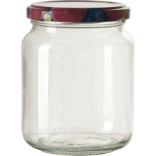 Gastro Lekvár befőttes üveg, 390 ml, kerek, gyümölcs mintájú tető, Gastro konyhai eszköz