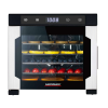 Gastroback Dehydrator Pro Aszalógép, 6 rozsdamentes polc, 3 tálcával, hőmérséklet 35-75 C, érintőpanel, LED kijelző, időzítő, fekete/ezüst
