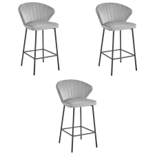  GATTA szék - ezüstszürke bársony / fekete lábak x 3 bútor