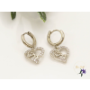  Gauri white antiallergén szives csöngős fülbevaló -rodium