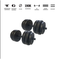  GazoFitness® Kézi Súlyzó 2x15Kg(Össz:30Kg)Menetes súlyzórúddal kézisúlyzó