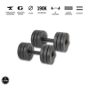  GazoFitness kézi súlyzó 2x 8,5 kg (össz: 17kg) menetes súlyzórúddal