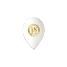 GE.MA.R srl - Italy 30 cm-es 18. születésnapra fehér gumi léggömb - 100 db / csomag party kellék