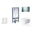 Geberit Duofix falra szerelhető WC szett, Duravit ME by Starck WC soft close ülőkével, Geberit Sigma 30 fényes/matt króm nyomólappal SANI11CP1113