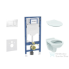 Geberit Duofix falra szerelhető WC szett, Ideal Standard Alpha WC soft close ülőkével, Geberit Sigma 30 fehér/króm nyomólappal SANI11CD3104