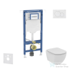Geberit Duofix falra szerelhető WC szett, Ideal Standard Tesi WC soft close ülőkével, Geberit Sigma 01 alpesi fehér nyomólappal SANI11CD3101