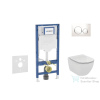 Geberit Duofix falra szerelhető WC szett, Ideal Standard Tesi WC soft close ülőkével, Geberit Sigma 20 fehér/króm nyomólappal SANI11CD3119