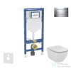 Geberit Duofix falra szerelhető WC szett, Ideal Standard Tesi WC ülőkével, Geberit Sigma 30 fényes króm nyomólappal SANI11CD1110