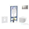 Geberit Duofix falra szerelhető WC szett, Kielle Gaia kompakt WC soft close ülőkével, Geberit Sigma 30 matt/fényes króm nyomólappal SANI11CA1128B