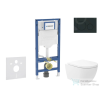 Geberit Duofix falra szerelhető WC szett, Kielle Oudee Vortex WC soft close ülőkével, Sigma 20 matt/fényest fekete nyomólappal SANI11CA5146B