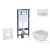 Geberit Duofix falra szerelhető WC szett, Kielle Oudee WC és soft close ülőkével, Geberit Sigma 50 alpesi fehér/króm nyomólappal SANI11CA3134B