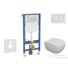 Geberit Duofix falra szerelhető WC szett, Kielle Oudee WC és softclose ülőkével, Geberit Delta01 fehér nyomólappal SANI11CA3102B