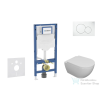 Geberit Duofix falra szerelhető WC szett, Kielle Oudee WC és softclose ülőkével, Geberit Sigma 01 alpesi fehér nyomólappal SANI11CA3100B