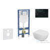 Geberit Duofix falra szerelhető WC szett, Kielle Oudee WC és softclose ülőkével, Geberit Sigma 01 fényes fekete nyomólappal SANI11CA5107B