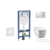 Geberit Duofix falra szerelhető WC szett, Tece Teceone bidés WC soft close ülőkével, Sigma 30 matt/fényes króm nyomólappal SANI11CT2106