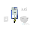 Geberit Kombifix falra szerelhető WC szett, Ideal Standard Tesi Aquablade Wc soft close ülőkével, Sigma 20 fehér/króm nyomólappal 110302005NU4