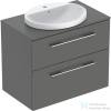 Geberit SELNOVA SQUARE 79,1x50,2 cm-es 2 fiókos alsószekrény pulttal és Variform mosdóval,matt láva 502.873.00.1