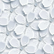 Gekkofix Fehér virágok öntapadós tapéta 45cmx2m tapéta, díszléc és más dekoráció