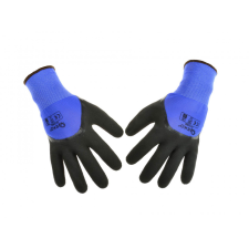Geko védőkesztyű, (kék) poliészter, 3/4 bevonatú (fekete) latexszel XL / 10 védőkesztyű