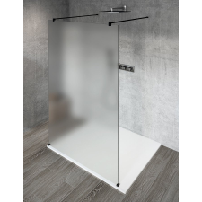 Gelco VARIO BLACK Szabadon álló zuhanyfal merőleges merevítőkkel, matt üveg, 900mm kád, zuhanykabin