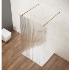 Gelco VARIO GOLD Szabadon álló zuhanyfal merőleges merevítőkkel, nordic üveg, 1400mm kád, zuhanykabin