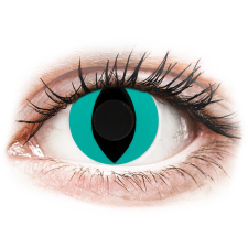 Gelflex CRAZY LENS - Cat Eye Aqua - dioptria nélkül napi lencsék (2 db lencse) napszemüveg