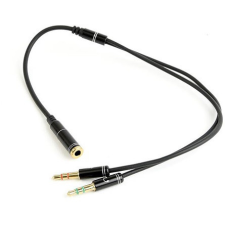  Gembird 2db Jack stereo 3,5mm -&gt; Jack stereo 3,5mm (4pin) M/F adapter 0.1m fekete kábel és adapter