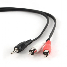 Gembird 3,5 jack/2RCA audio kábel 2,5m Black kábel és adapter