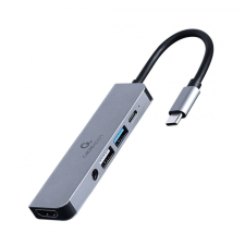 Gembird A-CM-COMBO5-02 USB Type-C 5-in-1 Multi-Port Adapter Space Grey laptop kellék