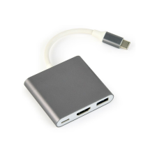 Gembird A-CM-HDMIF-02-SG USB Type-C 3-in-1 Multi-Port Adapter Space Grey laptop kellék