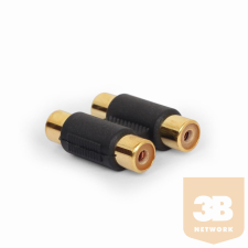 Gembird audio double RCA (F) to RCA (F) coupler; black kábel és adapter