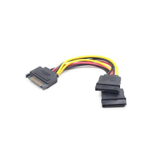 Gembird cable power SATA 15 pin -&gt; 2x SATA HDD - straight CC-SATAM2F-01 kábel és adapter