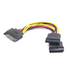 Gembird Cablexpert S-ATA tápkábel elosztó 15cm (CC-SATAM2F-01) kábel és adapter