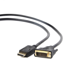 Gembird CC-DPM-DVIM-3M DisplayPort to DVI-D (Dual Link) (24+1) adapter cable 3m Black kábel és adapter
