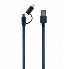 Gembird CC-USB2-AMLM2-1M USB Lightning charging combo cable 1m Black kábel és adapter