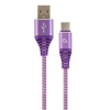 Gembird CC-USB2B-AMCM-2M-PW Premium cotton braided Type-C USB charging and data cable 2m purple/white (CC-USB2B-AMCM-2M-PW)