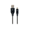 Gembird CC-USB2B-AMmBM-1M-BW Gembird Premium cotton braided Micro-USB charging and data cable,1m,black/white