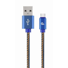 Gembird CC-USB2J-AMCM-1M-BL Premium jeans (denim) Type-C USB cable with metal connectors 1m Blue kábel és adapter