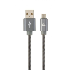Gembird CC-USB2S-AMmBM-2M-BG microUSB Premium spiral metal charging and data cable 2m Metallic Grey mobiltelefon kellék