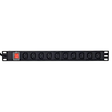 Gembird EG-PDU-10C132C19 Rackbeépíthető elosztó 10 aljzatos 2m - Fekete hosszabbító, elosztó
