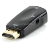 Gembird HDMI 1.4 -> VGA Jack 3,5mm M/F adapter fekete +audio (AB-HDMI-VGA-02)