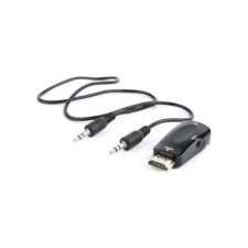 Gembird HDMI -&gt; VGA + jack adapter fekete (A-VGA-HDMI-02) kábel és adapter