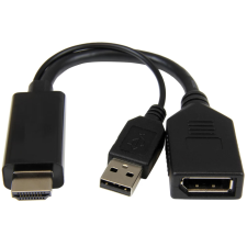 Gembird HDMI + USB DisplayPort Átalakító Fekete 10cm A-HDMIM-DPF-01 kábel és adapter