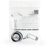 Gembird Jack stereo 3,5mm M/F adapter fekete 90° (A-3.5M-3.5FL)