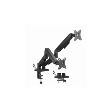 Gembird MA-DA2U-01 Adjustable desk 2-display mounting arm with USB ports, 17”-32”, black tv állvány és fali konzol