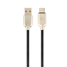 Gembird Prémium USB-A apa - USB-C apa Adat- és töltőkábel 1m - Fekete kábel és adapter