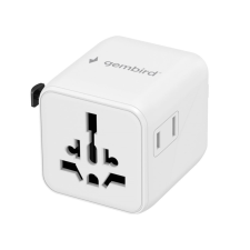 Gembird TPA-INT-01-W Universal travel power adapter, white kábel és adapter