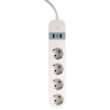 Gembird TSL-PS-S4U-01-W Elosztó 4 alzat 2x USB 1.5m fehér kapcsolós