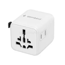 Gembird Universal travel power adapter White (TPA-INT-01-W) kábel és adapter